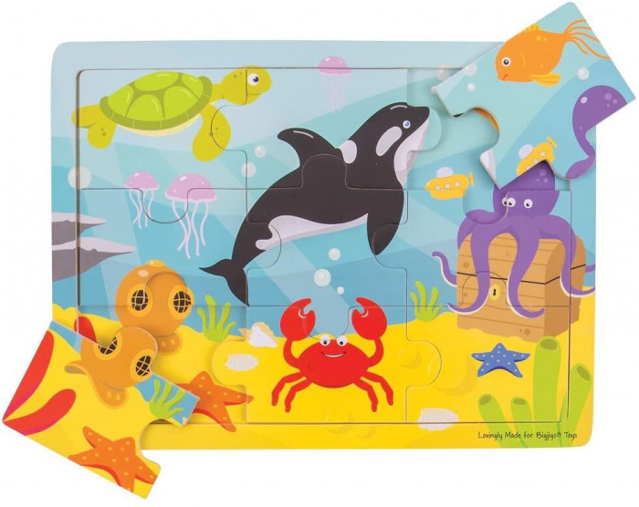Puzzle - Lumea acvatica, BIGJIGS Toys, 2-3 ani + [2]