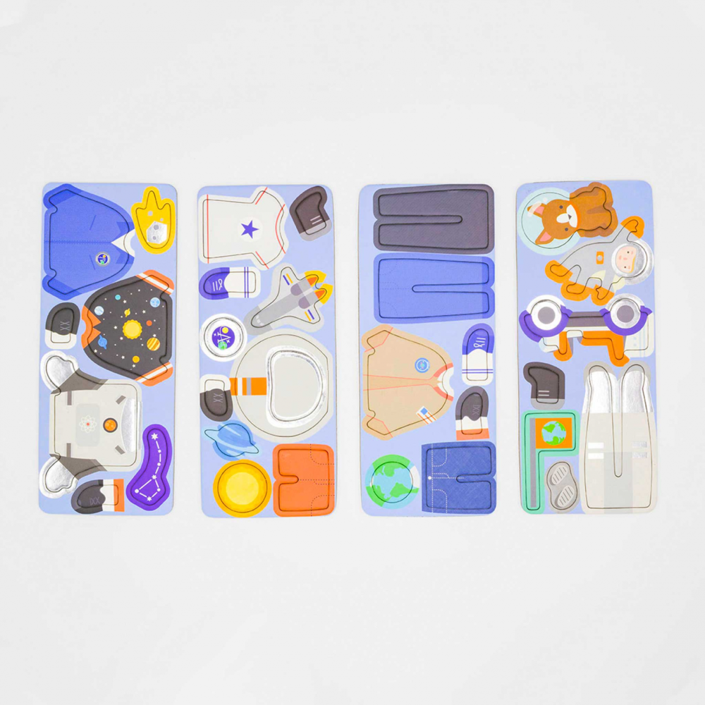 Puzzle magnetic in cutie metalica, joc de potrivire si asociere - Aventurierii Spatiului [5]