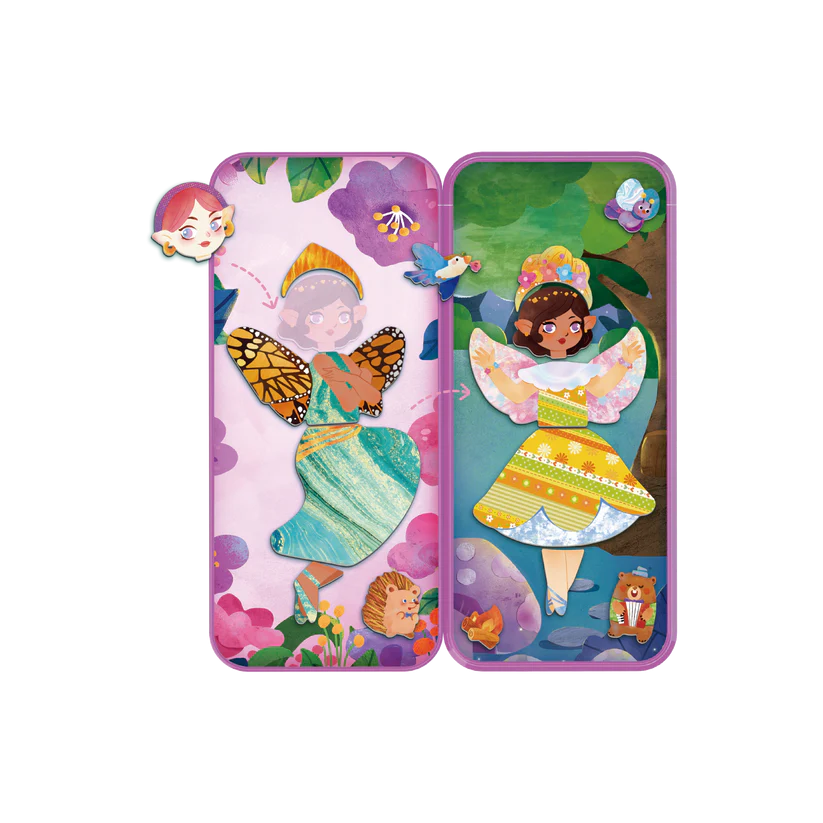 Puzzle magnetic in cutie metalica, joc de potrivire si asociere - Padurea Zanelor [2]