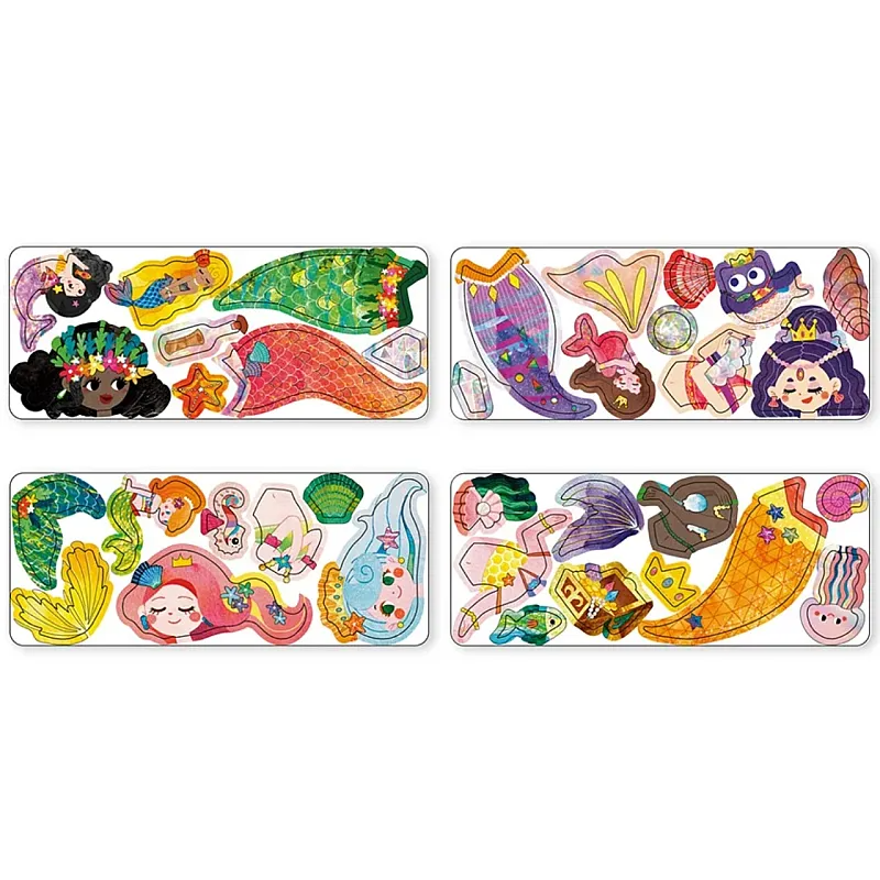 Puzzle magnetic in cutie metalica, joc de potrivire si asociere - Sirene [4]