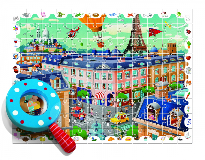 Puzzle Micul Detectiv - Orașul, Ludattica, + 5 ani, 108 piese [2]