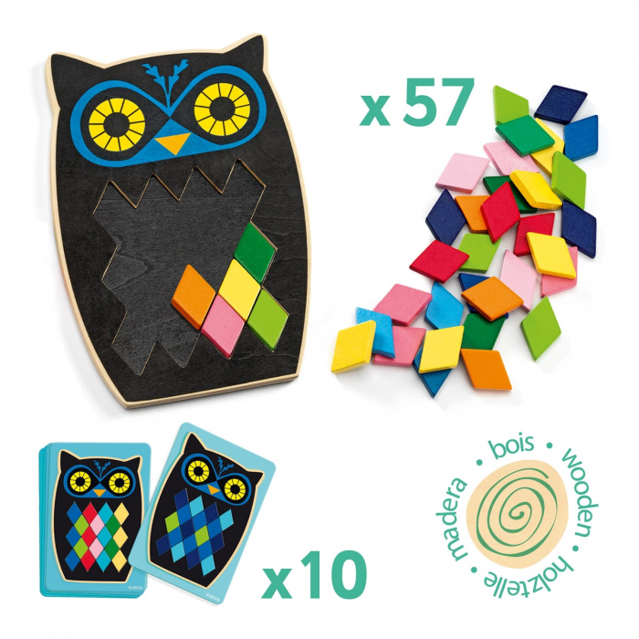 Puzzle mozaic Bufnita, Djeco, 2-3 ani + [2]