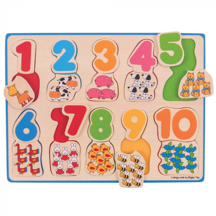 Puzzle - numere si culori, BIGJIGS Toys, 1-2 ani + [2]