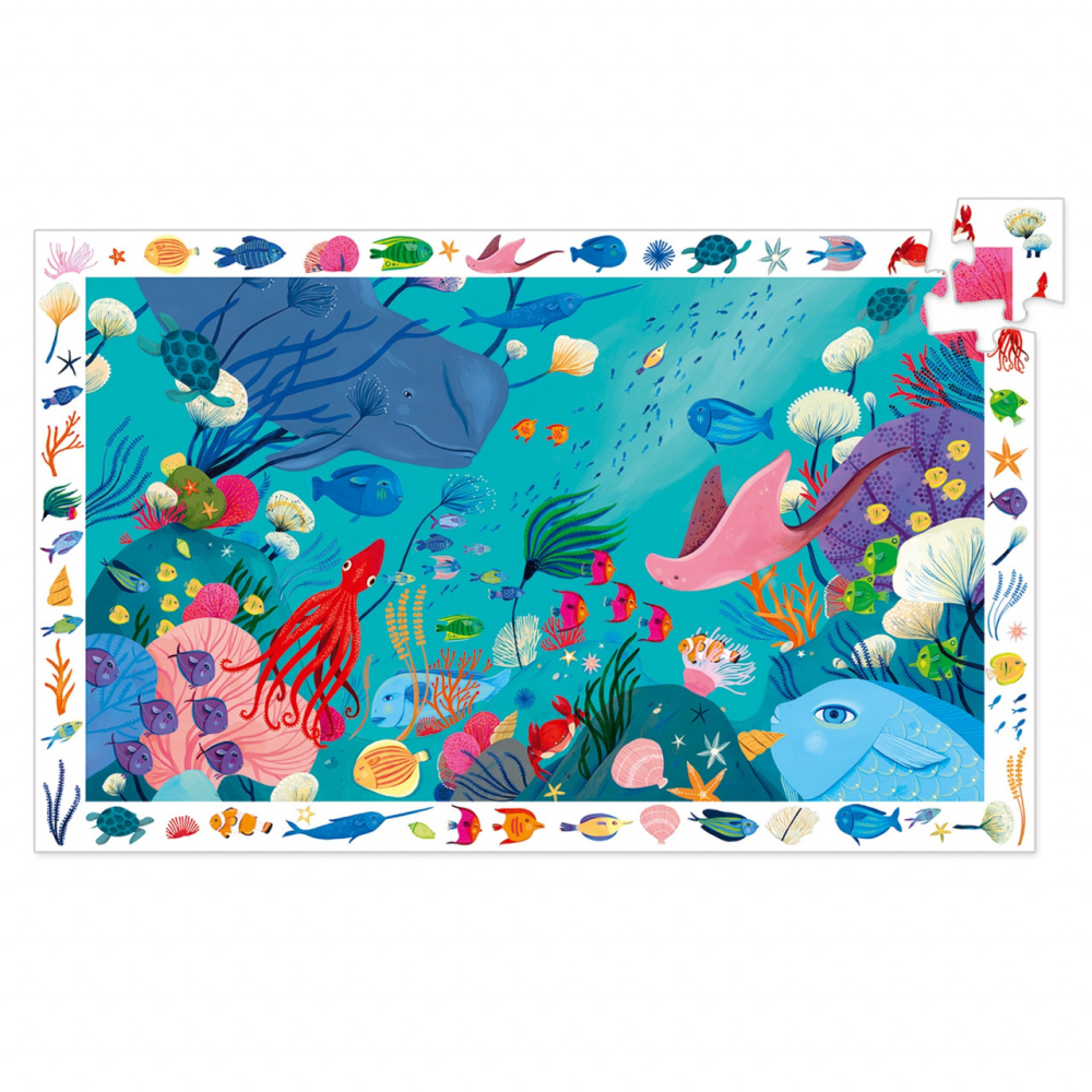Puzzle observatie Djeco, Acvatic, 4-5 ani + [2]