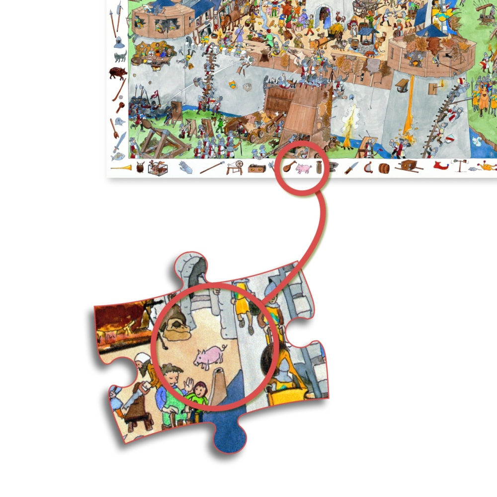 Puzzle observatie Djeco Fortareata, 6-7 ani + [4]