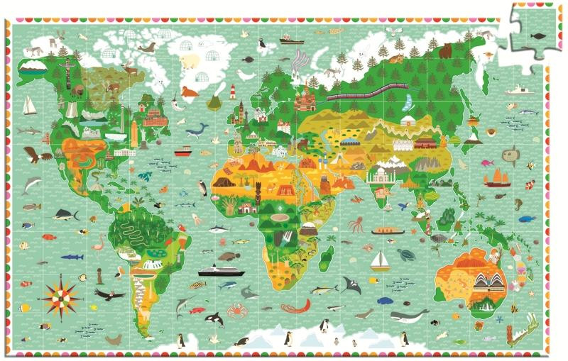 Puzzle observatie Djeco In jurul lumii, 6-7 ani + [2]
