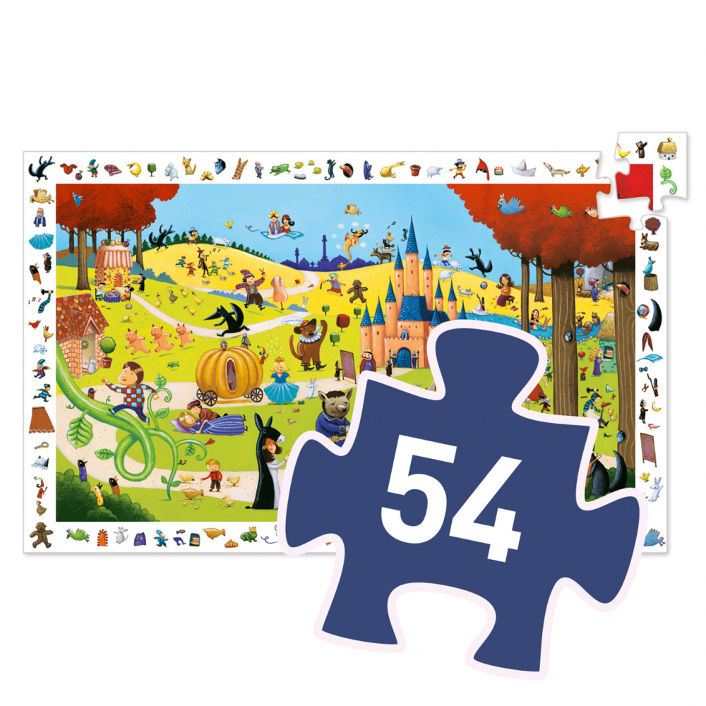 Puzzle observatie Djeco, Povesti renumite, 2-3 ani + [5]