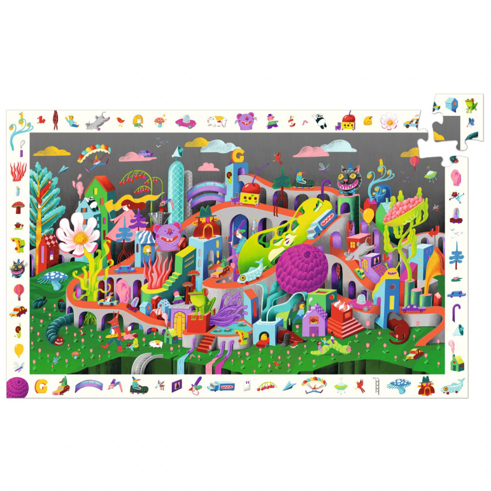 Puzzle observatie Nebunia din oras, Djeco, 4 ani+ [4]