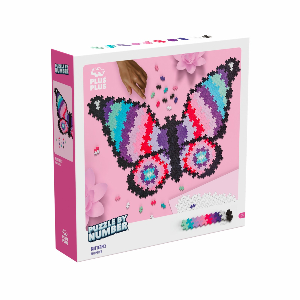 Puzzle pe numere Plus-Plus, 500 piese, Fluture [1]