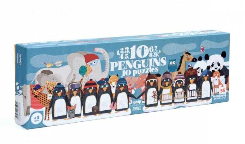 Puzzle progresiv 1,2,3..10 pinguini Londji, 2-3 ani + [2]
