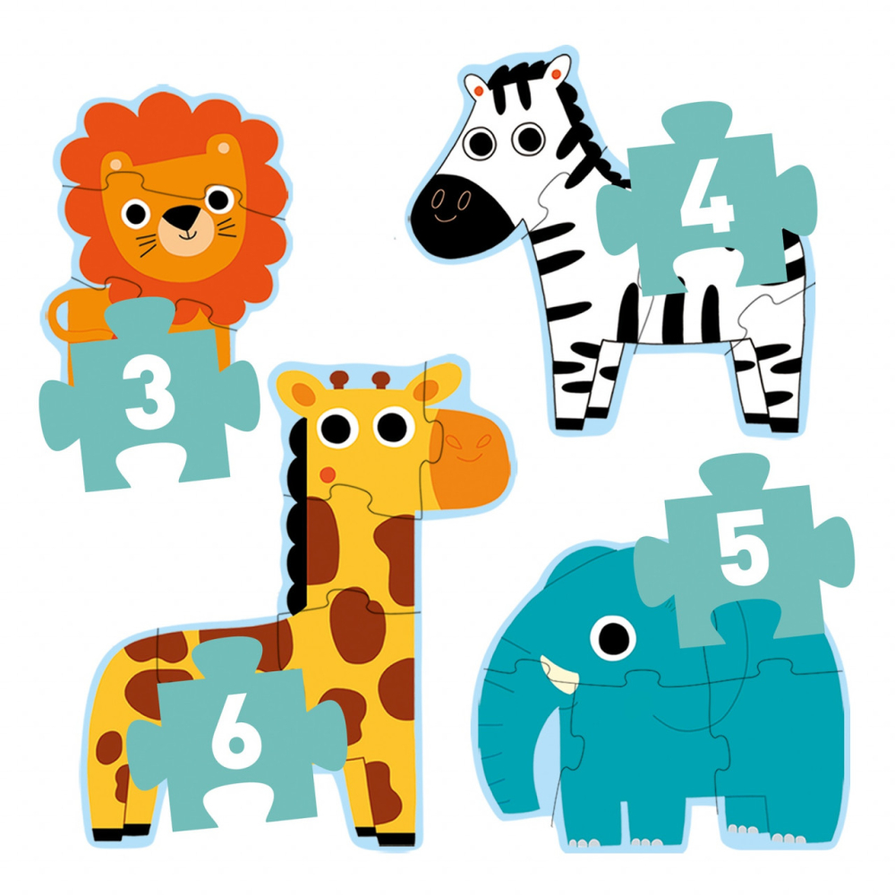 Puzzle progresiv Djeco, in jungla, 1-2 ani + [3]