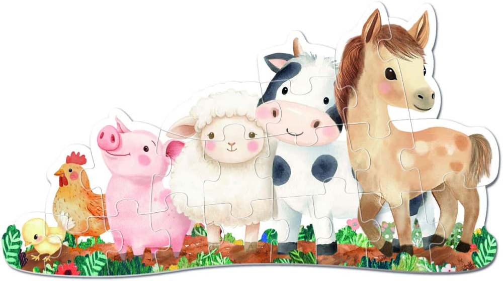 Puzzle progresiv - Primele mele puzzle-uri - Animale de fermă, 21 piese, 2 ani+, Apli Kids [5]