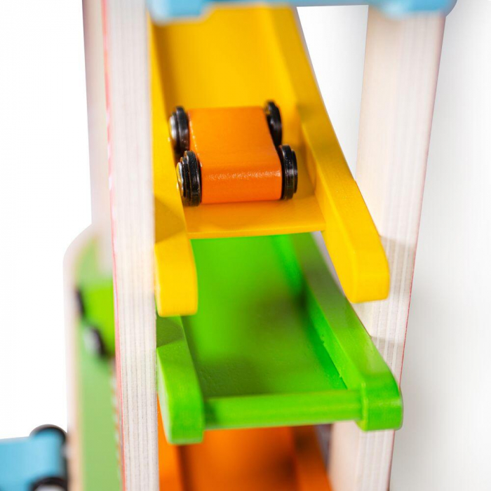 Rampa etajata - Cursa masinutelor, BIGJIGS Toys, 2-3 ani + [5]