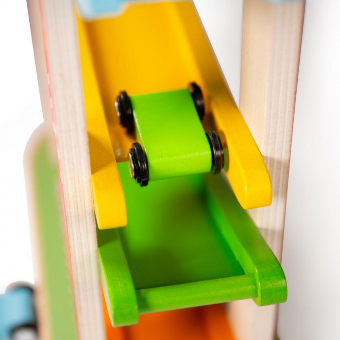 Rampa etajata - Cursa masinutelor, BIGJIGS Toys, 2-3 ani + [6]