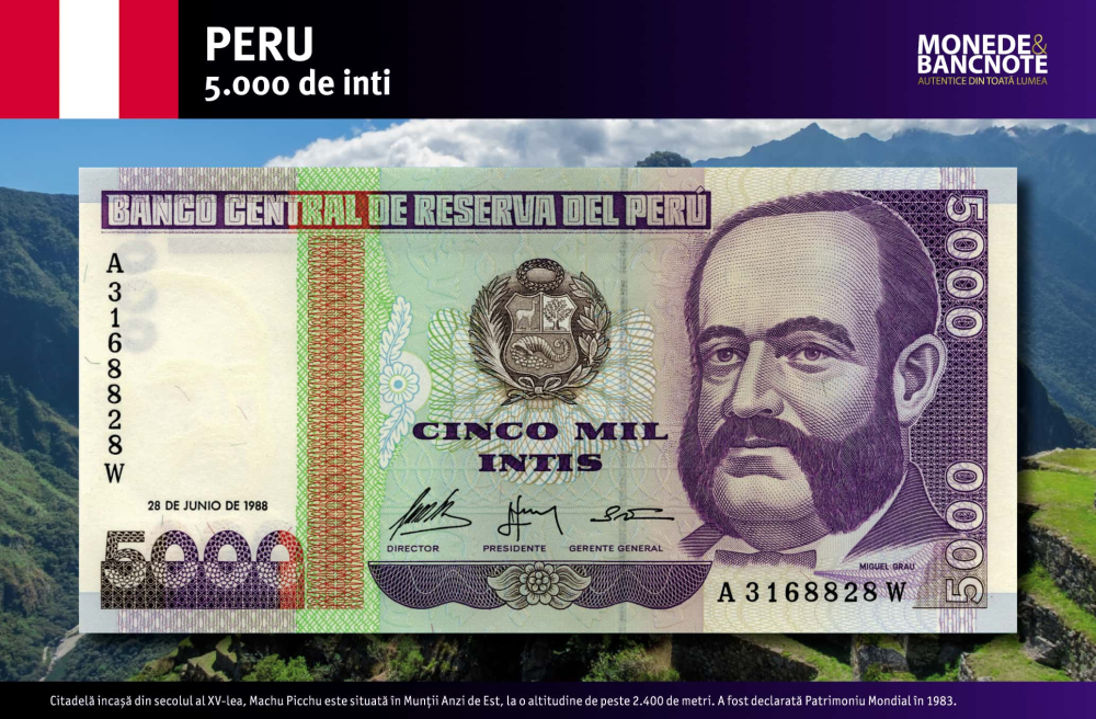 Revista Monede si Bancnote Autentice Nr. 2: Bancnota 5.000 de inti peruvieni + cutia de colectie [3]