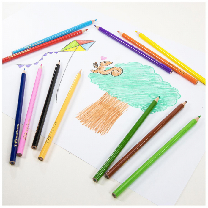 Set 12 creioane de colorat, Galt, 4-5 ani + [4]