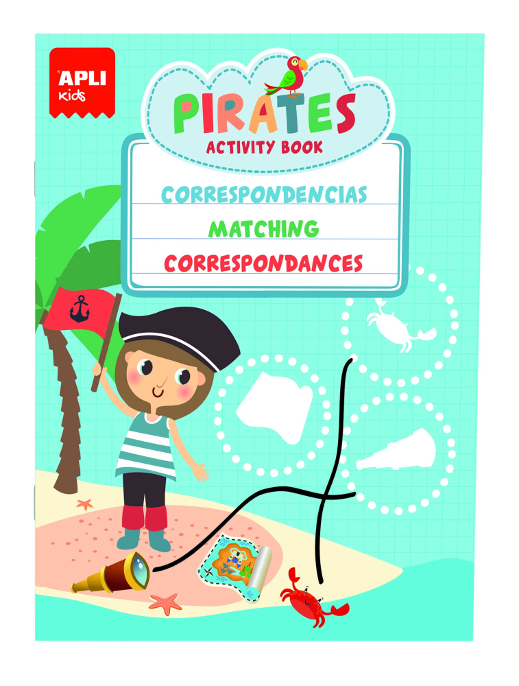 Set 3 carti cu activitati reutilizabile - Pirati, +3 ani Apli Kids [5]