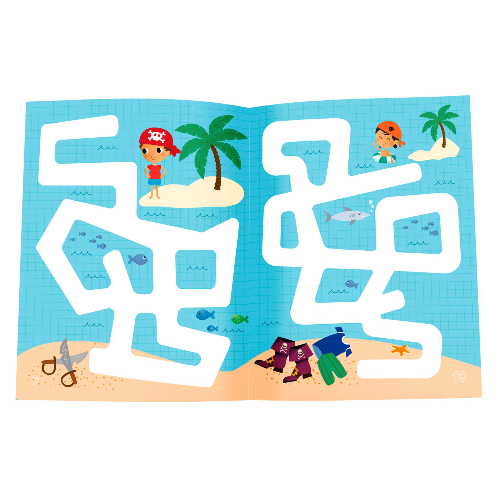 Set 3 carti cu activitati reutilizabile - Pirati, +3 ani Apli Kids [2]