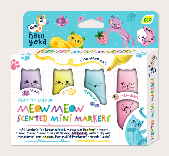 Set 4 Mini Markere Parfumate - Meow Meow [1]