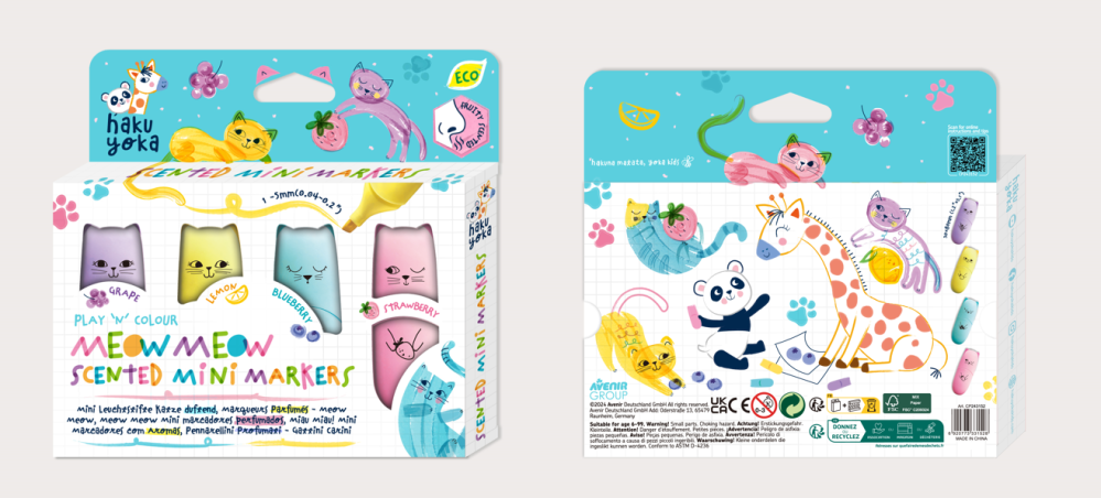 Set 4 Mini Markere Parfumate - Meow Meow [3]
