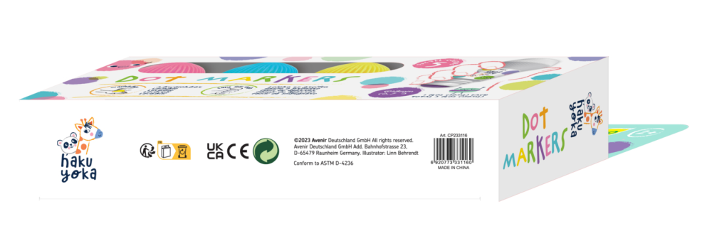 Set 5 carioci lavabile Dot Markers - culori pastel, Haku Yoka [2]