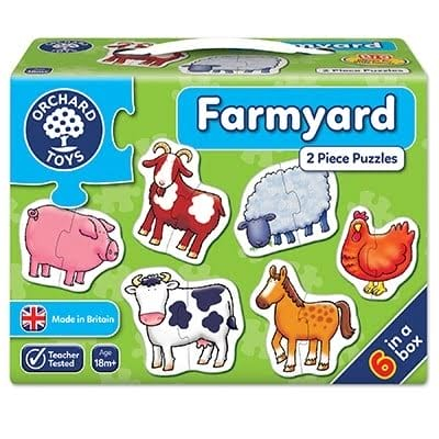 Set 6 puzzle Ferma (2 piese) FARMYARD, Orchard Toys, 1-2 ani + [2]