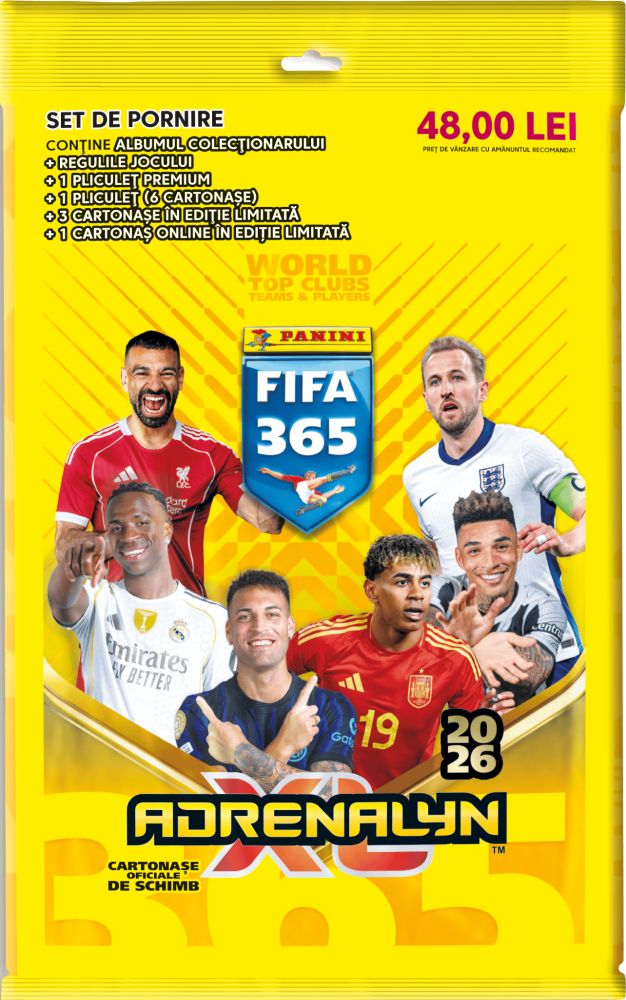 Set album si stickere Starter Pack, Panini, FIFA 365 Adrenalyne 2025-2026