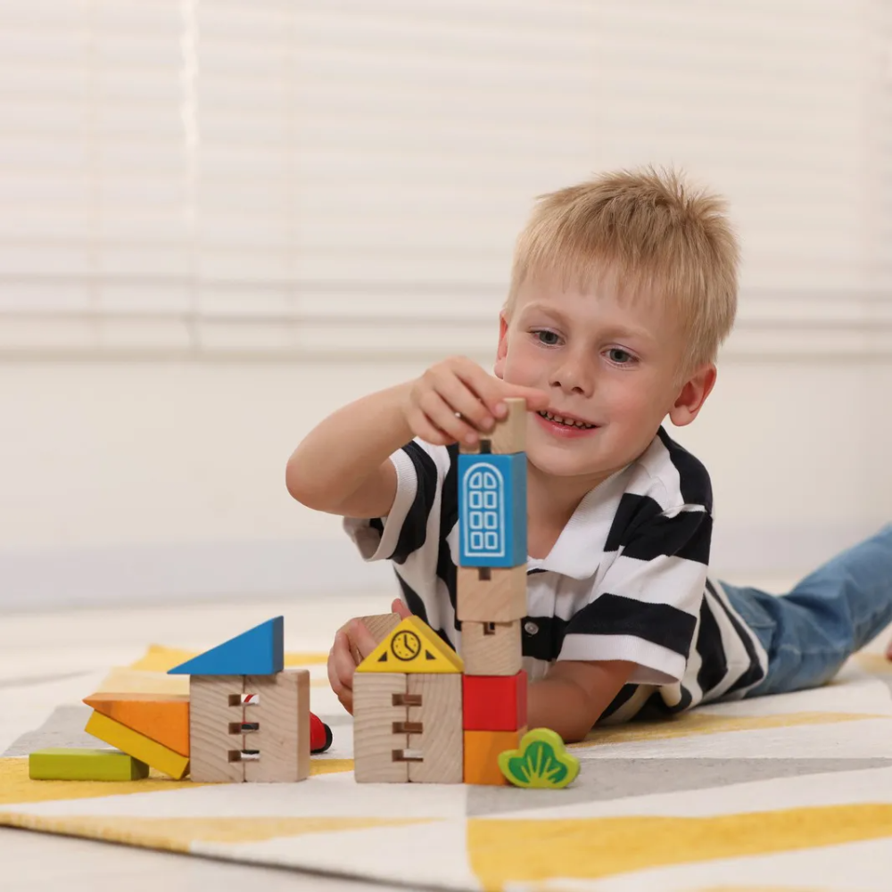 Set blocuri de constructie din lemn -  Oras, 18 piese [3]