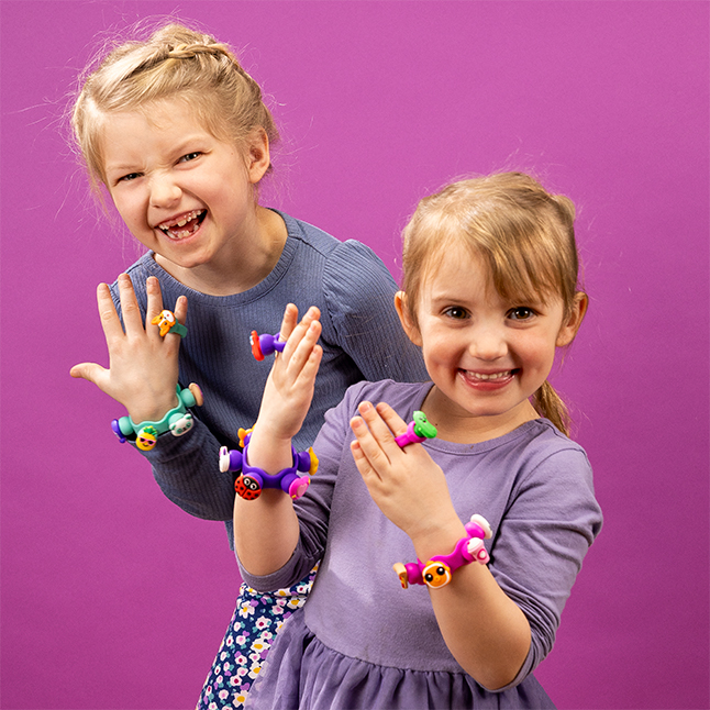 Set Bratara si inel cu talismane pop-it Plip Charms, turcoaz [5]