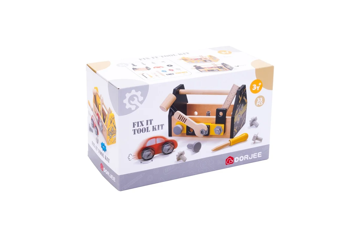 Set bricolaj unelte si scule de tamplarie, negru joc de rol de lemn [2]