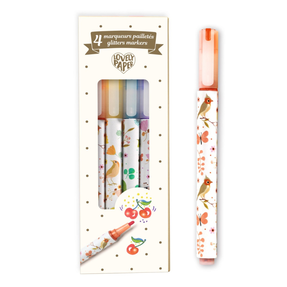 Set carioca (marker) cu sclipici Djeco, 6-7 ani + [3]