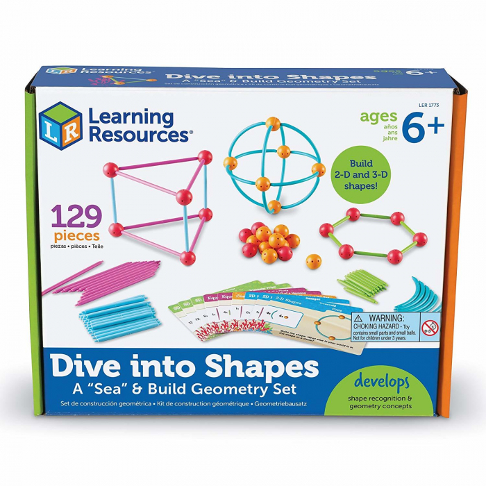 Set constructie - Forme 3D, Learning Resources, 6-7 ani + [13]