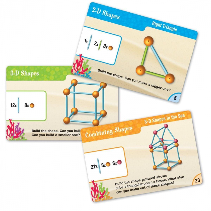 Set constructie - Forme 3D, Learning Resources, 6-7 ani + [5]