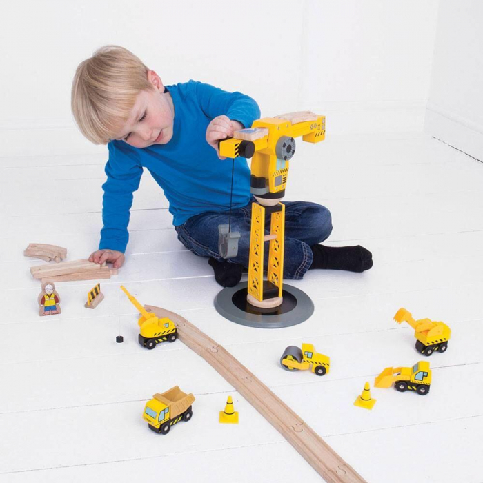 Set constructie - Macara, BIGJIGS Toys, 2-3 ani + [3]