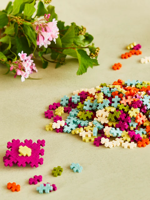 Set constructie Plus-Plus, tub 240 piese, Botanica Mix, culori botanice [4]