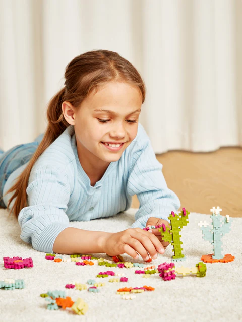 Set constructie Plus-Plus, tub 240 piese, Botanica Mix, culori botanice [3]