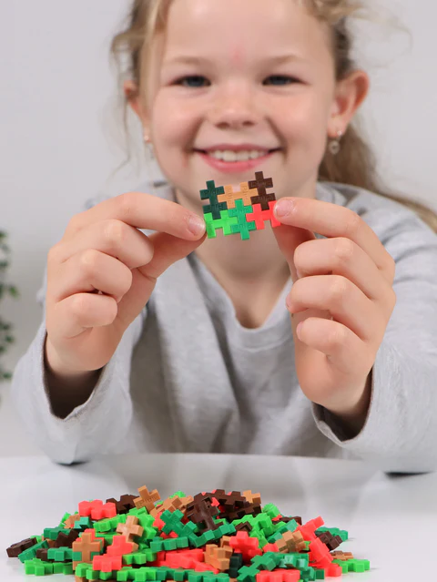 Set constructie Plus-Plus, tub 240 piese, Jungle Mix, culorile junglei [3]