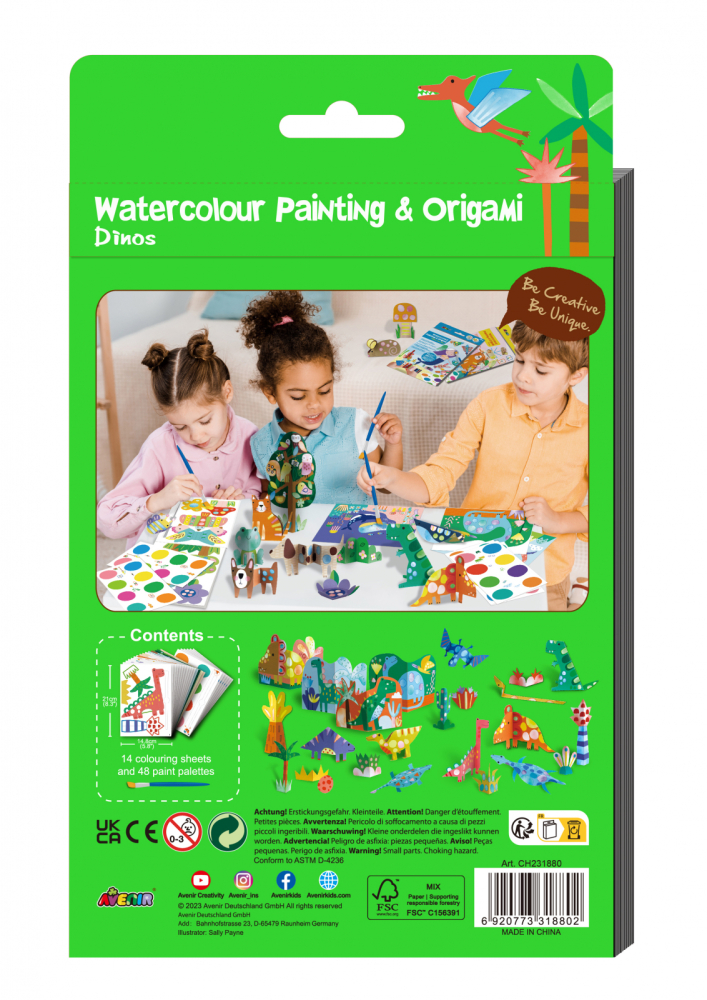 Set creativ 2 in 1 - Pictura si Origami - Dinozauri [2]