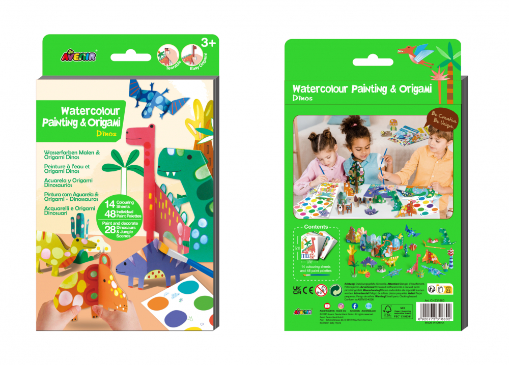Set creativ 2 in 1 - Pictura si Origami - Dinozauri [3]