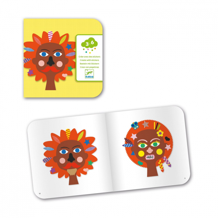 Set creativ cu autocolante Djeco, La coafor, 2-3 ani + [4]