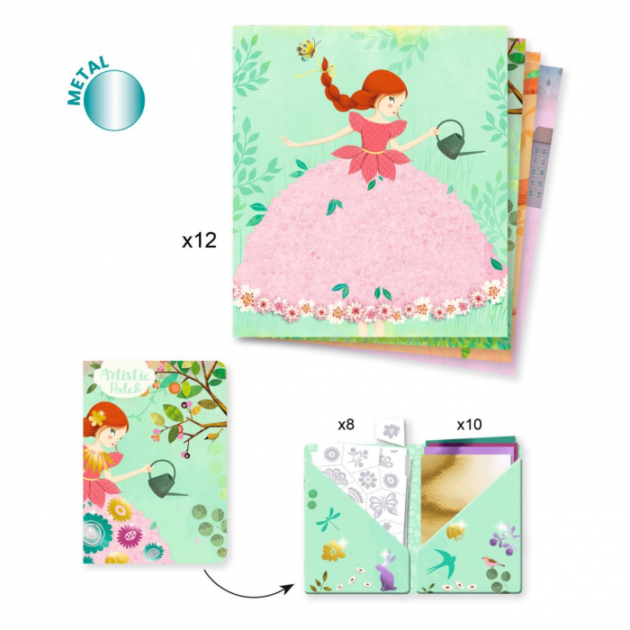 Set creativ cu foite metalice Djeco, Zane [4]