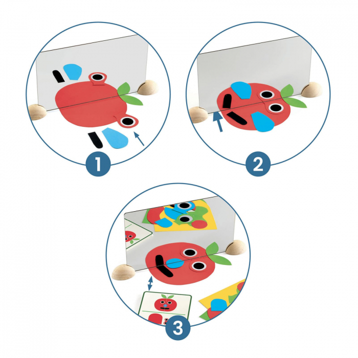 Set creativ cu oglinzi Djeco, Ze mirror Faces, 4-5 ani + [3]