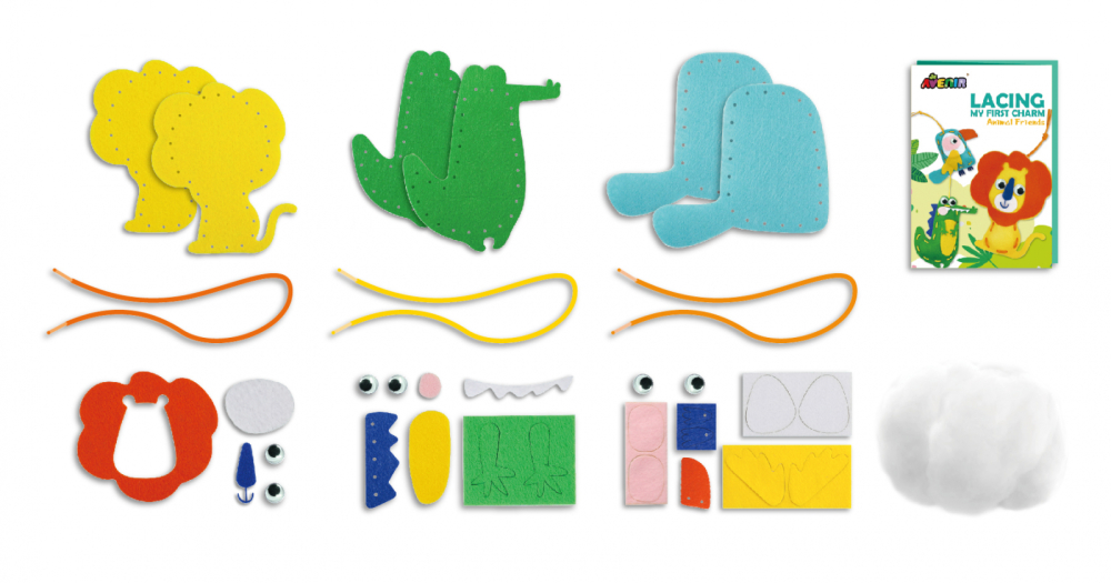 Set creativ de cusut cu tehnica siretului - Primul meu Pandantiv Animale, nivel 1 [10]