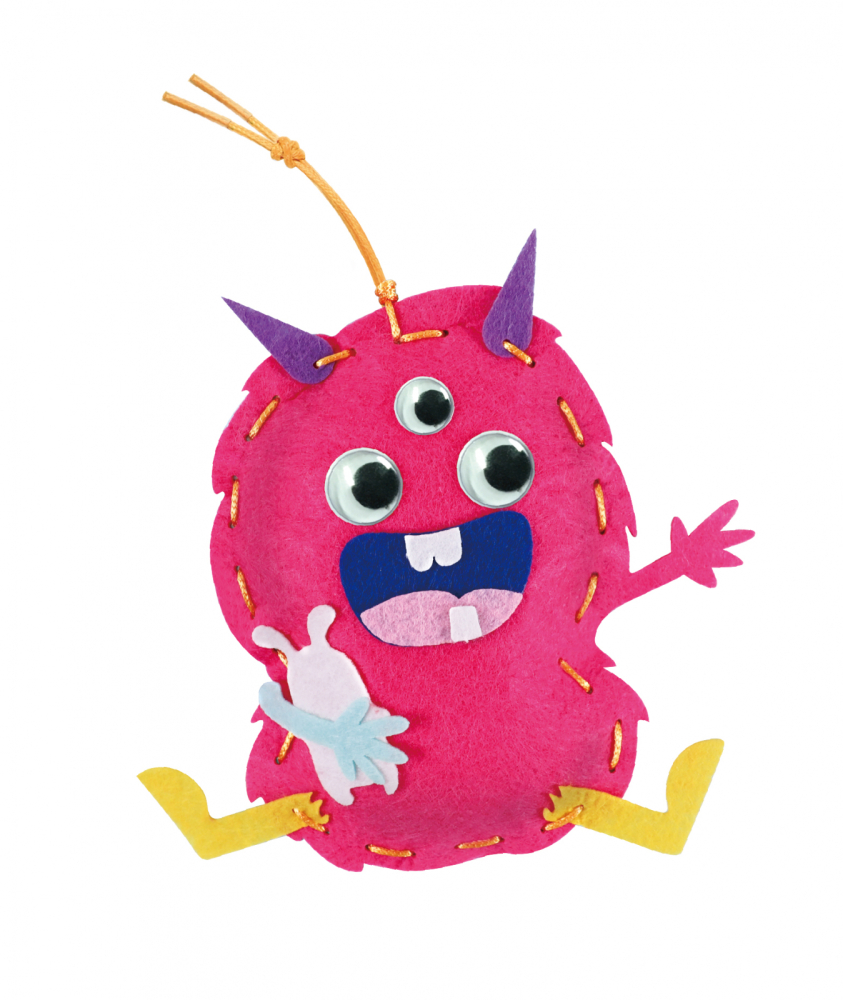 Set creativ de cusut cu tehnica siretului - Primul meu Pandantiv Monstruleti, nivel 2 [4]