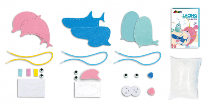 Set creativ de cusut cu tehnica siretului - Primul meu Pandantiv Prieteni Marini, nivel 1, + 3 ani [7]