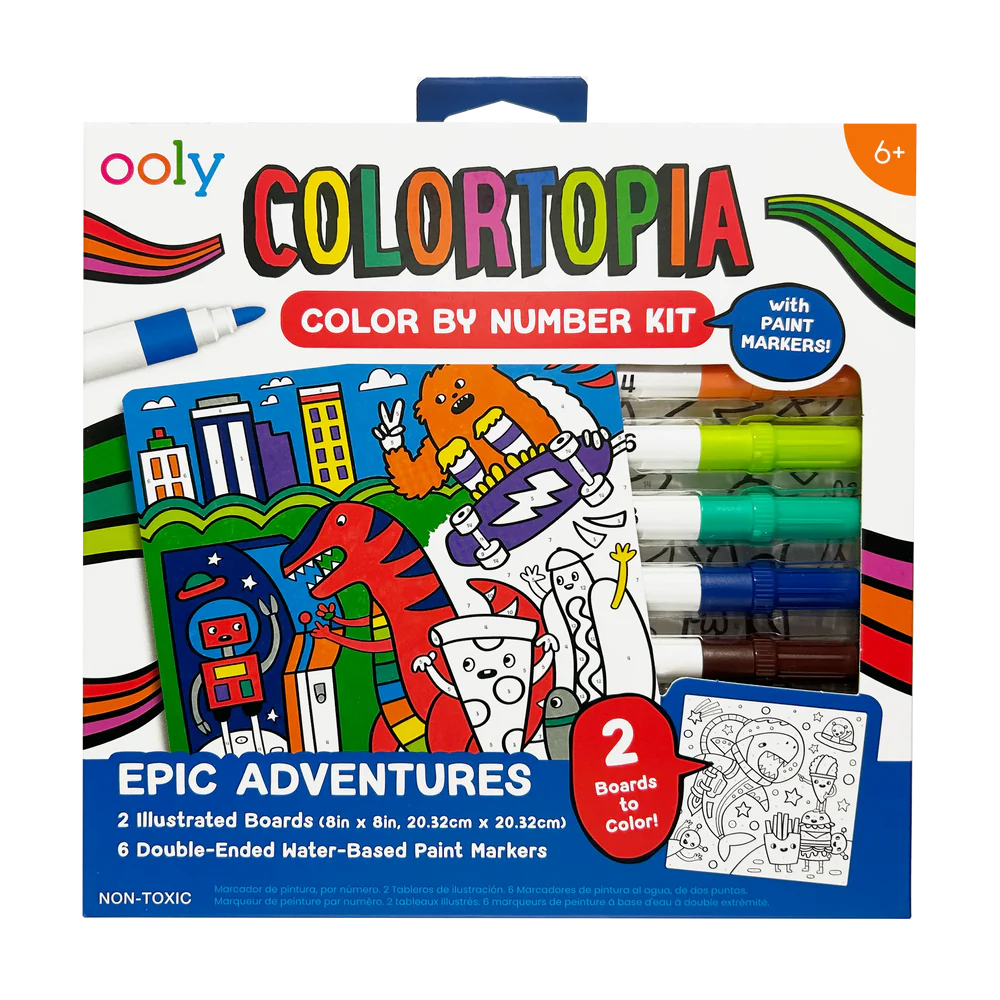 Set creativ de pictura dupa numere cu markere Colortopia - Aventuri Epice (Set de 6 culori duble) [1]