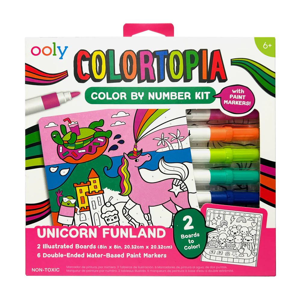 Set creativ de pictura dupa numere cu markere Colortopia - Taramul Unicornilor (Set de 6 culori duble) [1]
