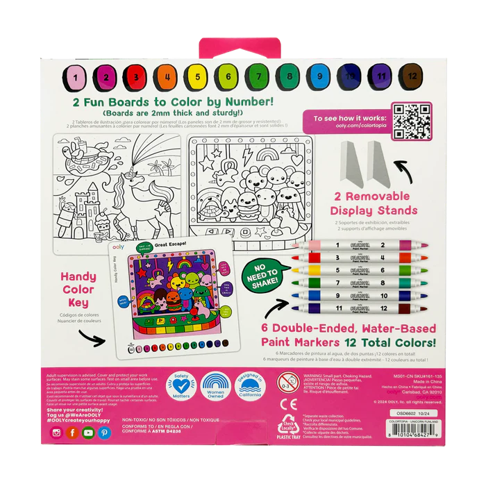 Set creativ de pictura dupa numere cu markere Colortopia - Taramul Unicornilor (Set de 6 culori duble) [3]