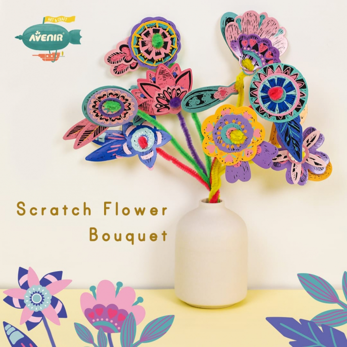 Set creativ de razuit Buchet - Flori, + 5 ani [4]