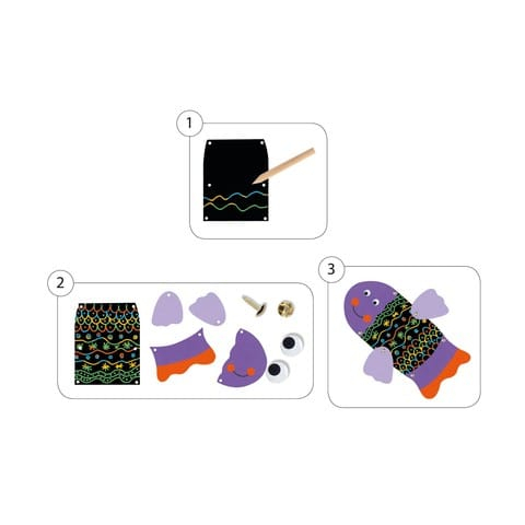 Set creativ de razuit Djeco, Animale amuzante, 2-3 ani + [3]